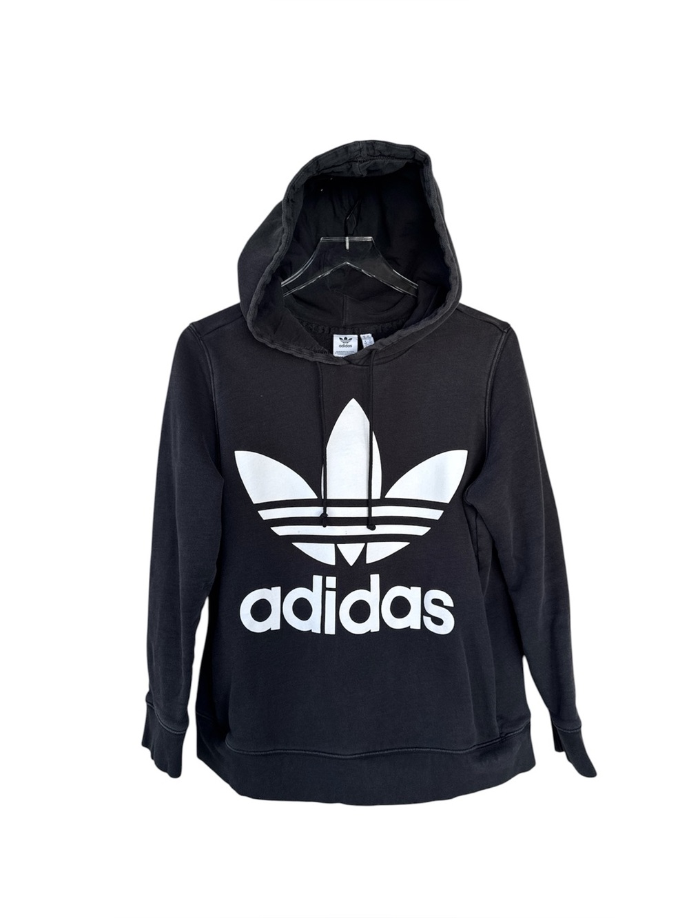 Adidas Originals Trefoil Hoodie Black 100% Cotton Size Large